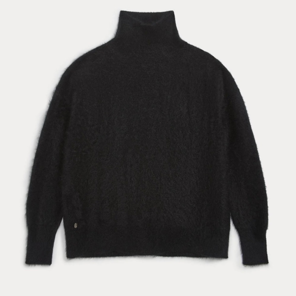 Naked Cashmere Ethel Brushed Cashmere Black Turtleneck Sweater XS/S